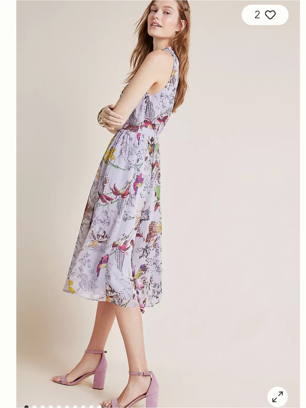 NWOT Anthropologie size 6 Hermia midi dress in lilac floral - Picture 2 of 11